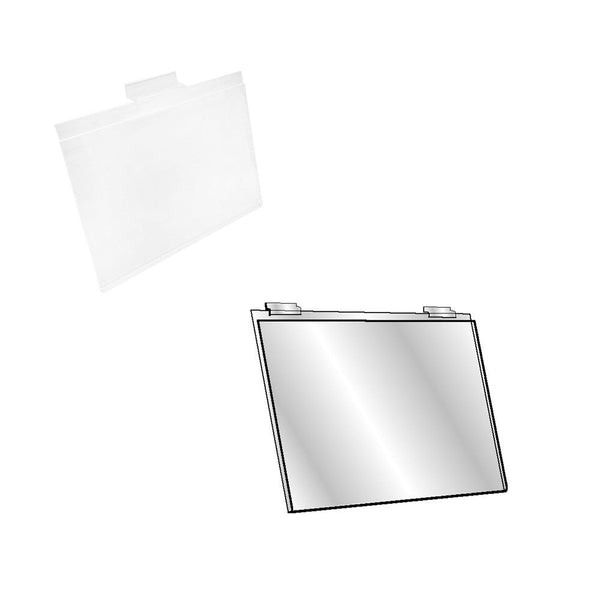 2 Pc 5-1/2''H x 7''W Clear Acrylic Slatwall Lucite Frame Retail Display Shelf