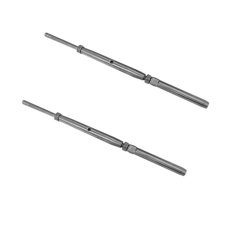 2 Pc 5/16" Stainless Steel T316 Threaded Rod Swage Stud 1-4'' Cable Railing Rigging