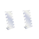 2 Pc 6 Pairs Lucite Acrylic Eyeglass Display Holder Countertop Eyewear Fixture Display Showcase