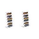 2 Pc 6 Pairs Lucite Acrylic Eyeglass Display Holder Countertop Eyewear Fixture Display Showcase