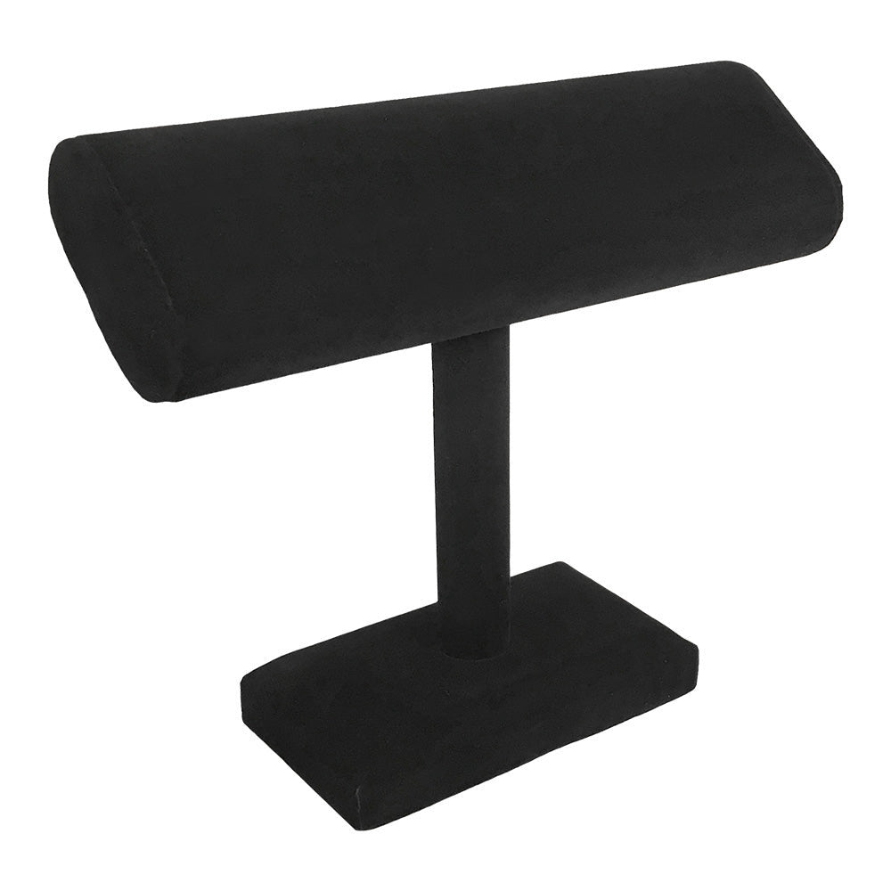 2 Pc 7-1/2''L x 6-1/2''H  Black Velvet Oval T Bar Jewelry Display Bracelet Holder