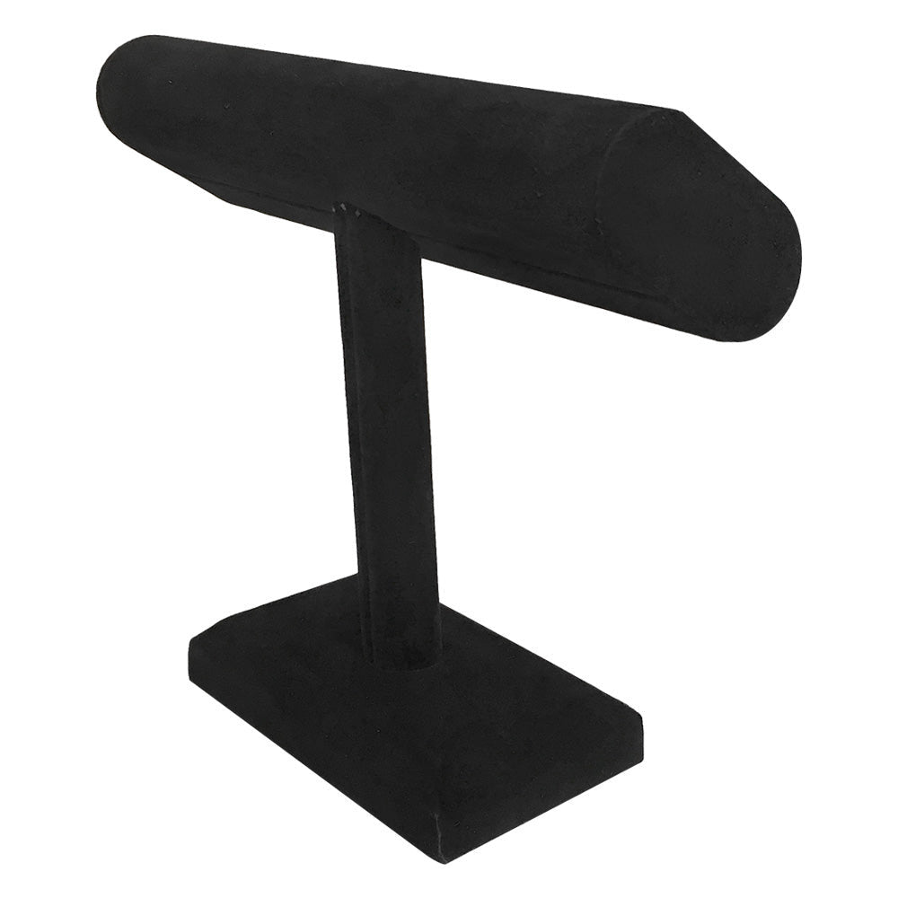 2 Pc 7-1/2''L x 6-1/2''H  Black Velvet Oval T Bar Jewelry Display Bracelet Holder