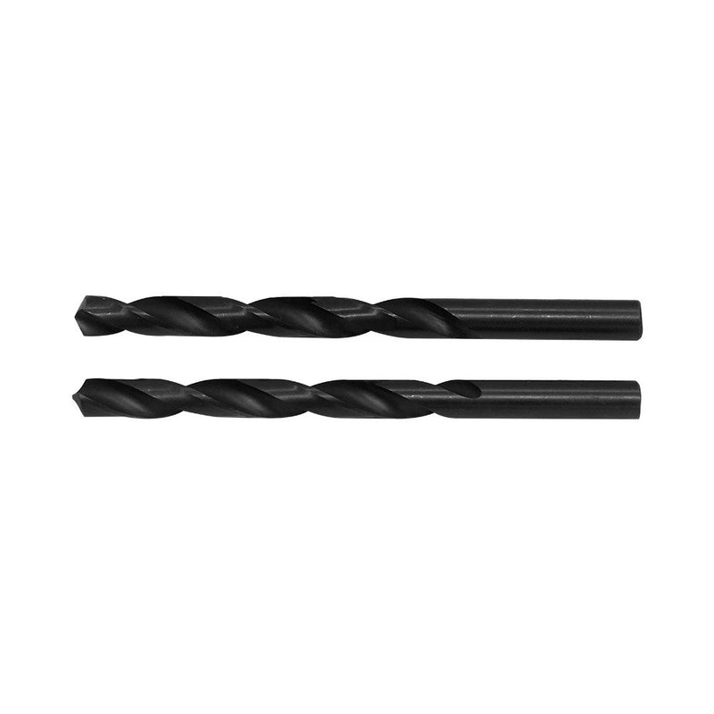 2 Pc 8.6mm HSS Black Oxide Jobber Length Twist Drill Set Straight Shank Drilling High Speed Steel