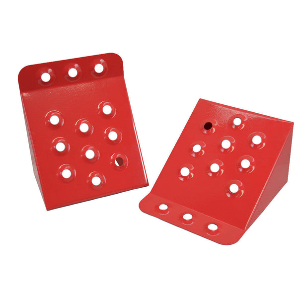 2 Pc 9''L x 8''W x 5''H Steel Wheel Chocks Nonslip Surface Tire Chock