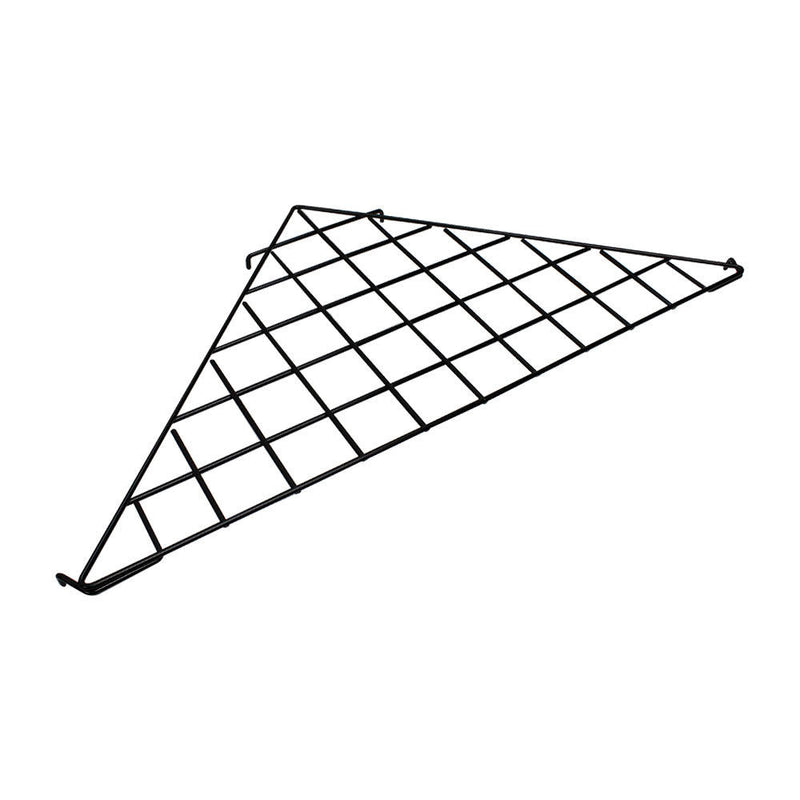 2 Pc Black Corner Triangle Wire Grid Shelf Slat Grid Panel 24'' x 24'' x 32''