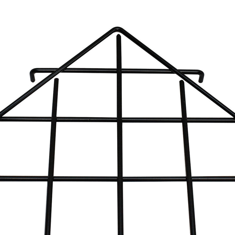 2 Pc Black Corner Triangle Wire Grid Shelf Slat Grid Panel 24'' x 24'' x 32''
