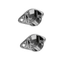 2 Pc Chrome Finish 1-1/16'' Tubing U Flange Half Round Wall Flanges Retail Fixture Hanger