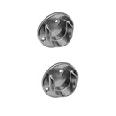 2 Pc Chrome Finish 1-1/4'' Tubing U Flange Half Round Wall Flanges Retail Fixture Hanger