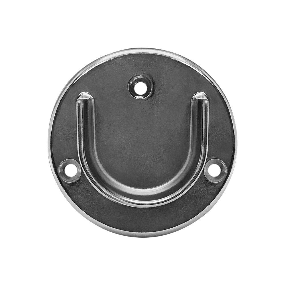 2 Pc Chrome Finish 1-1/4'' Tubing U Flange Half Round Wall Flanges Retail Fixture Hanger