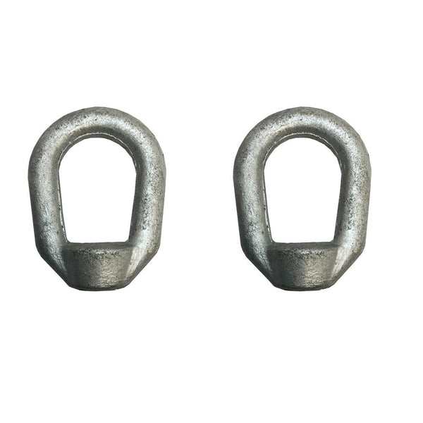 2 Pc Galvanized EYE NUT 1/4" Bail 1/4" Tap Thread Drop Forged Carbon Steel 520 Lbs WILL