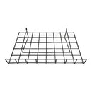 2 Pc Gloss Black 24'' x 15'' Wire  Grid Shelf w- Lip Shelves Gridwall Display Fixture