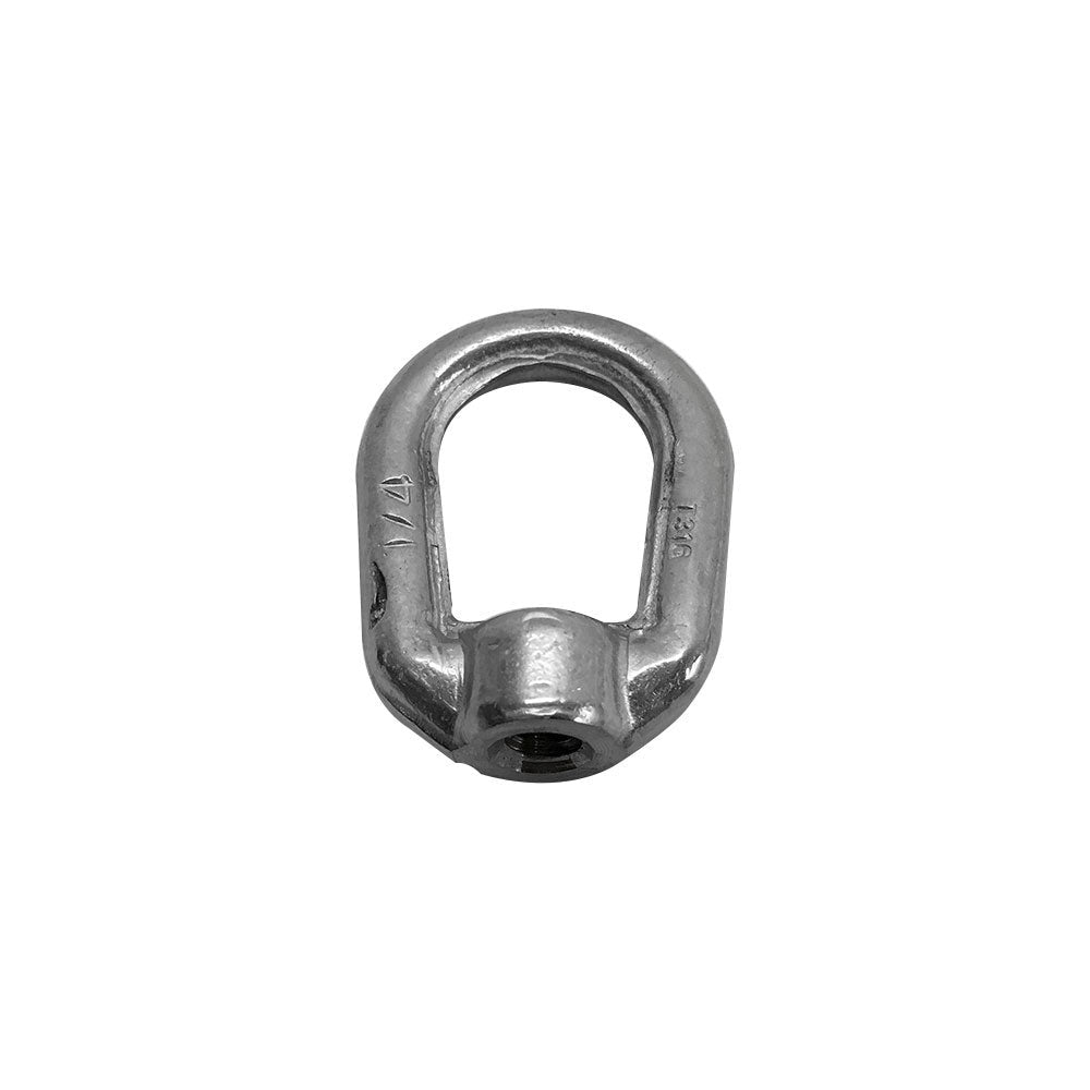 2 PC Stainless Steel T316 Forged Style 1/4" Eye Nut WLL 460 Lbs Lifting Marine Thread Ring Oval