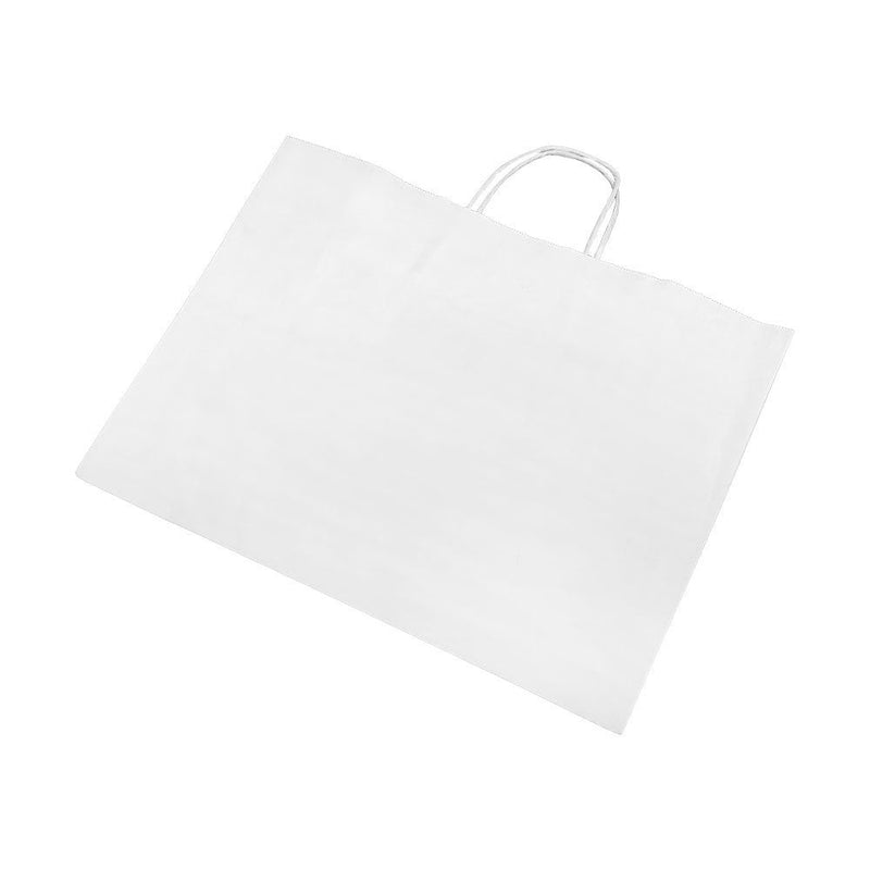 2 Pc White 16'' x 6'' x 12'' Recycled Paper Vogue Shopping Bag