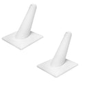 2 Pc White Faux leather Single Finger Ring Display Jewelry Showcase Retail Fixture
