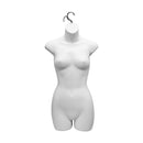 2 PC White Plastic Mannequin Female Woman Hanging Torso Body Shape Form