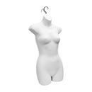2 PC White Plastic Mannequin Female Woman Hanging Torso Body Shape Form