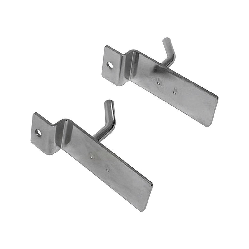 2 Pcs 1'' Chrome Slatwall Hook Hooks Retail Display Wire Metal Hanger
