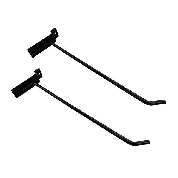 2 Pcs 10'' Black Slatwall Hook Hooks Retail Display Wire Metal Hanger