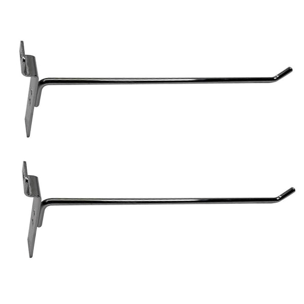 2 Pcs 10'' Chrome Slatwall Hook Hooks Retail Display Wire Metal Hanger
