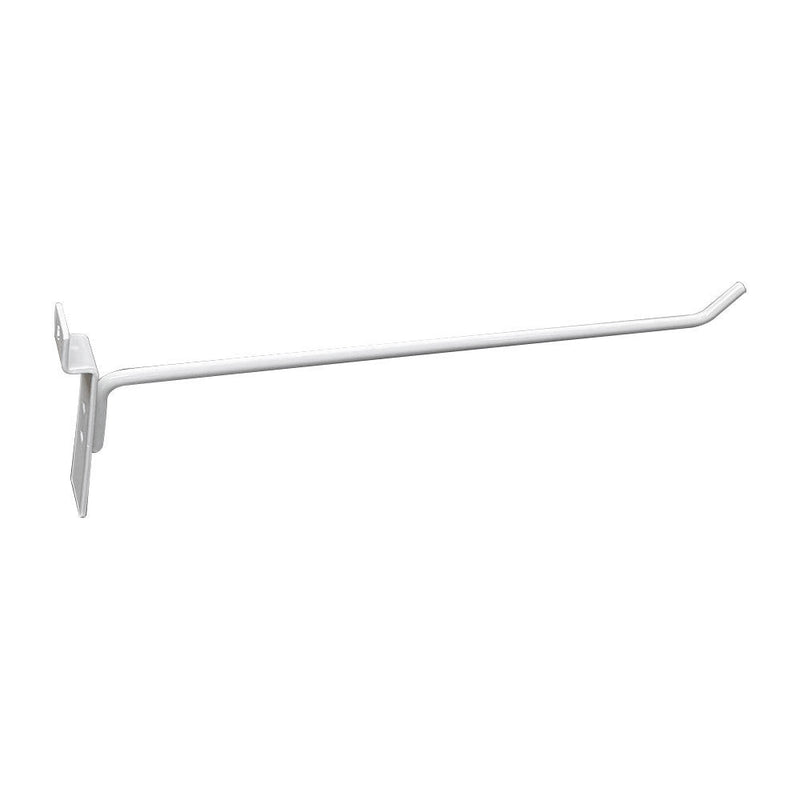 2 Pcs 10'' White Slatwall Hook Hooks Retail Display Wire Metal Hanger