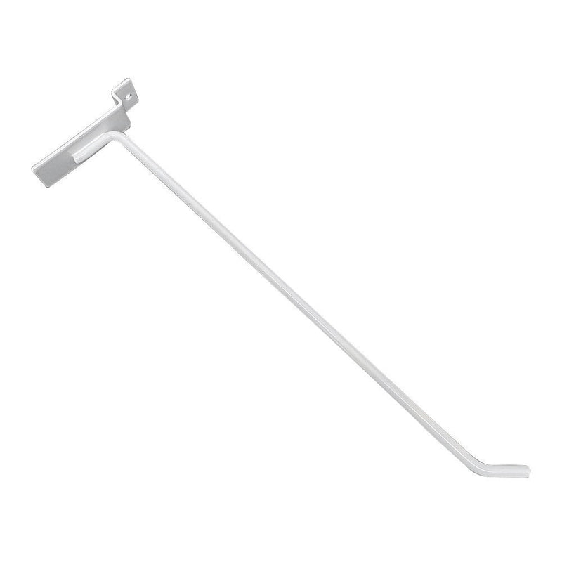 2 Pcs 10'' White Slatwall Hook Hooks Retail Display Wire Metal Hanger