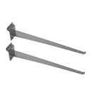 2 Pcs 16'' Chrome Glass Slatwall Shelf Bracket Retail Display Fixture Metal Hanger