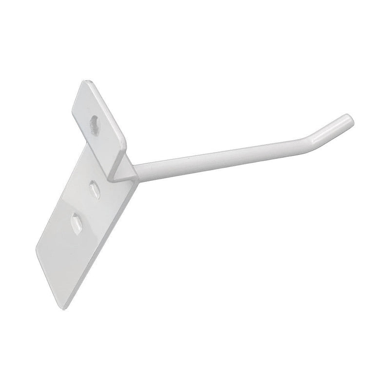 2 Pcs 4'' Gloss White Slatwall Hook Hooks Retail Display Wire Metal Hanger