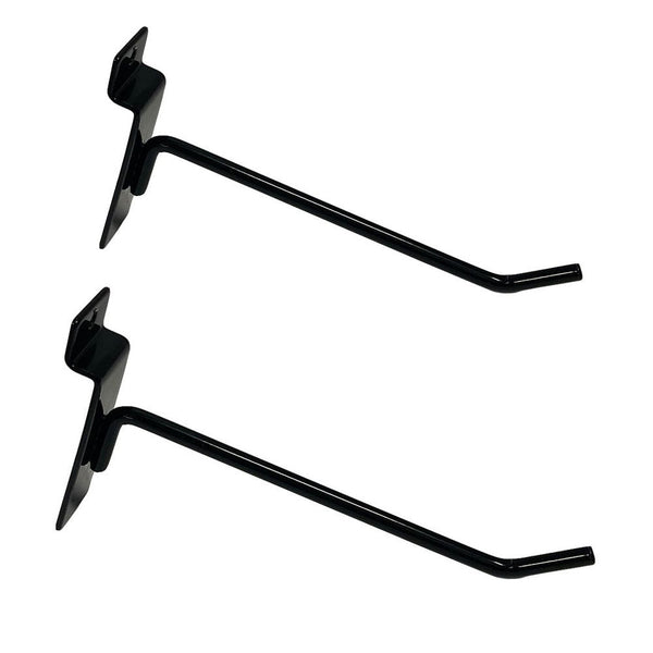2 Pcs 6'' Black Slatwall Hook Hooks Retail Display Wire Metal Hanger