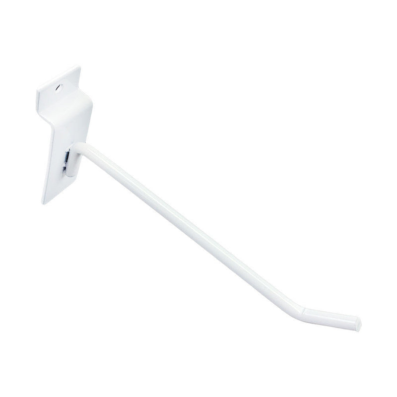 2 Pcs 6'' White Slatwall Hook Hooks Retail Display Wire Metal Hanger