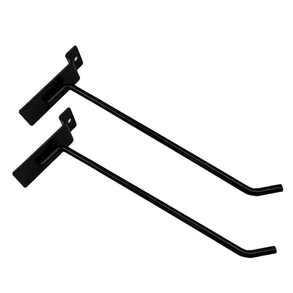 2 Pcs 8'' Black Slatwall Hook Hooks Retail Display Wire Metal Hanger