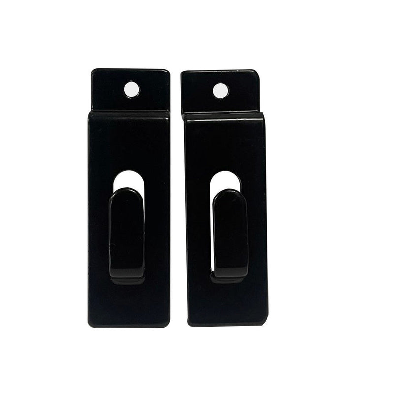 2 Pcs Black Single Notch Slatwall Hook Hooks Retail Display Metal Picture Hanger