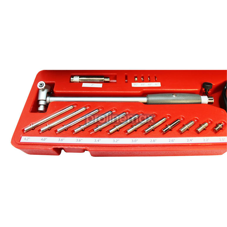 2 to 6'' Precision Engine Cylinder Hole Dial Indicator Bore Gage Set .001 GRAD