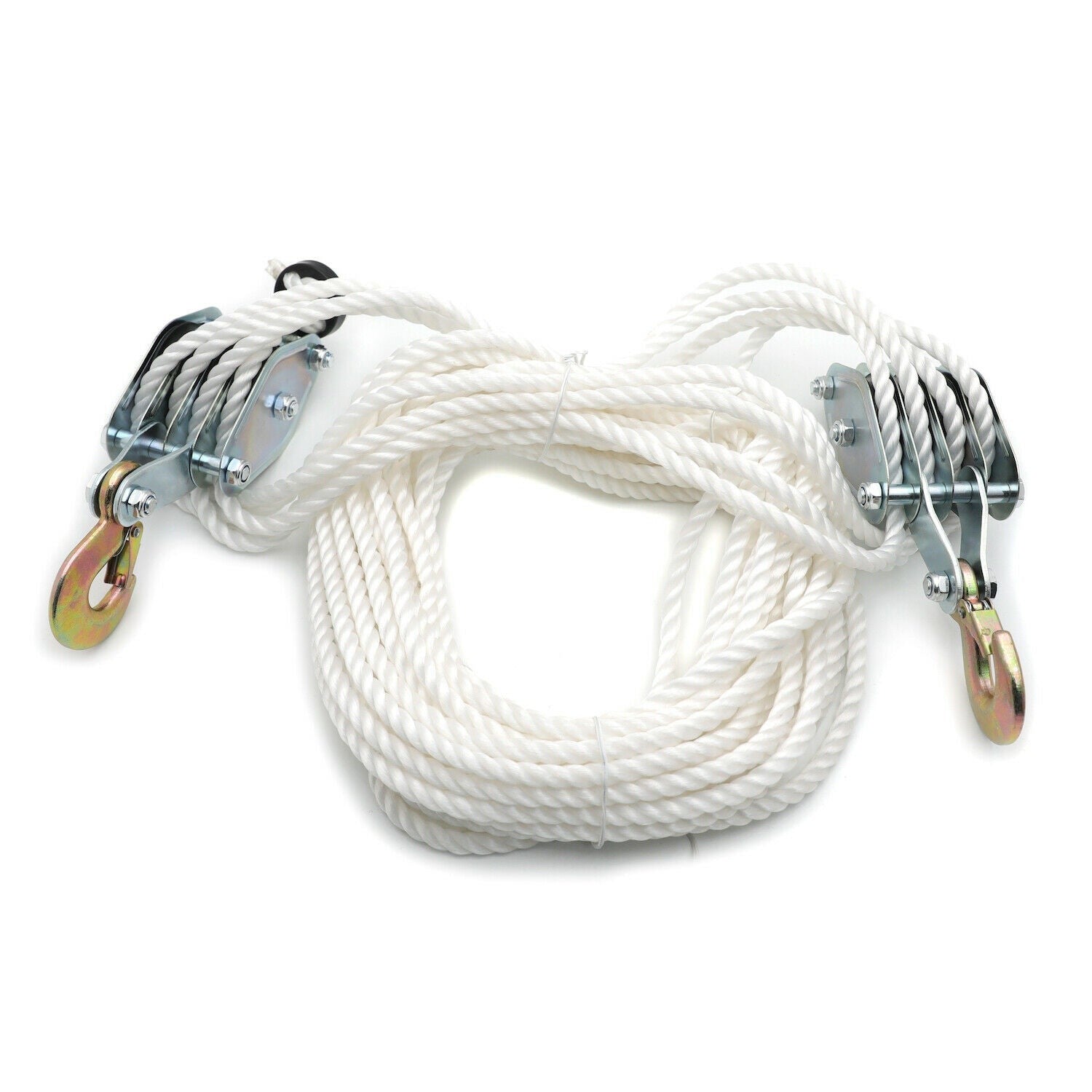 2 Ton Poly Rope Hoist Pulley Wheel Block and Tackle Puller Rigging Engine Lift