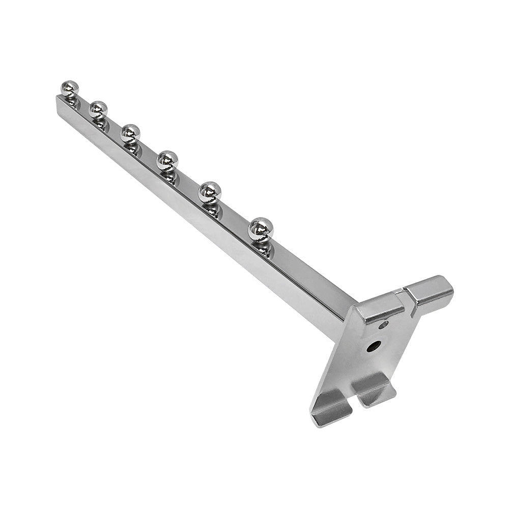 16.5 inch chrome waterfall display arm with 6 balls for retail stores