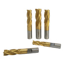 20 Pc HSS Tin Coated End Mill Set 4 & 2 Flute 3/8'' - 3/4'' Milling Drilling