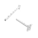 White 6-ball waterfall faceout display arm for gridwall retail fixtures