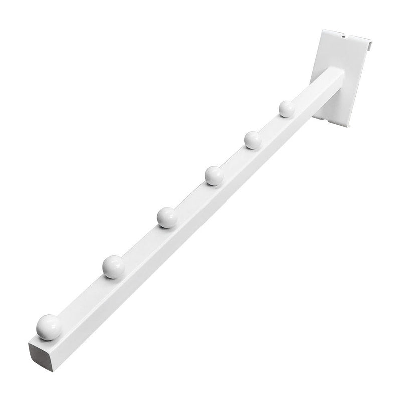 20 Pc WHITE 6 Ball 16-1-2'' Gridwall Square Tube Waterfall Store Clothes Hanger Display
