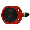 Compact 20 ton hydraulic jack ram with threaded connector and steel base