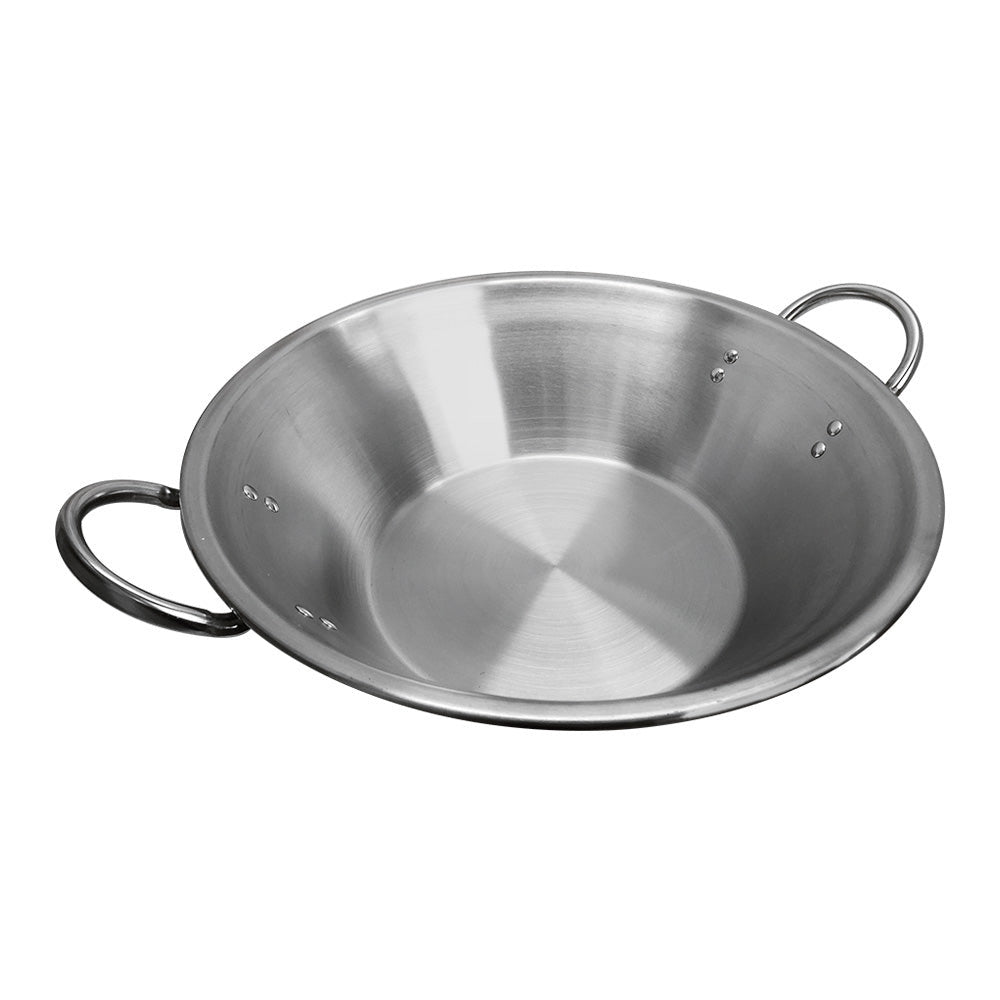 22"W x 7-1/2'' Depth Carnitas Cazo Stainless Steel Caso Pot Pan Wok Gas Stove Burner