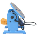 side view of 110V welding positioner showing tilt mechanism and rotary turntable design