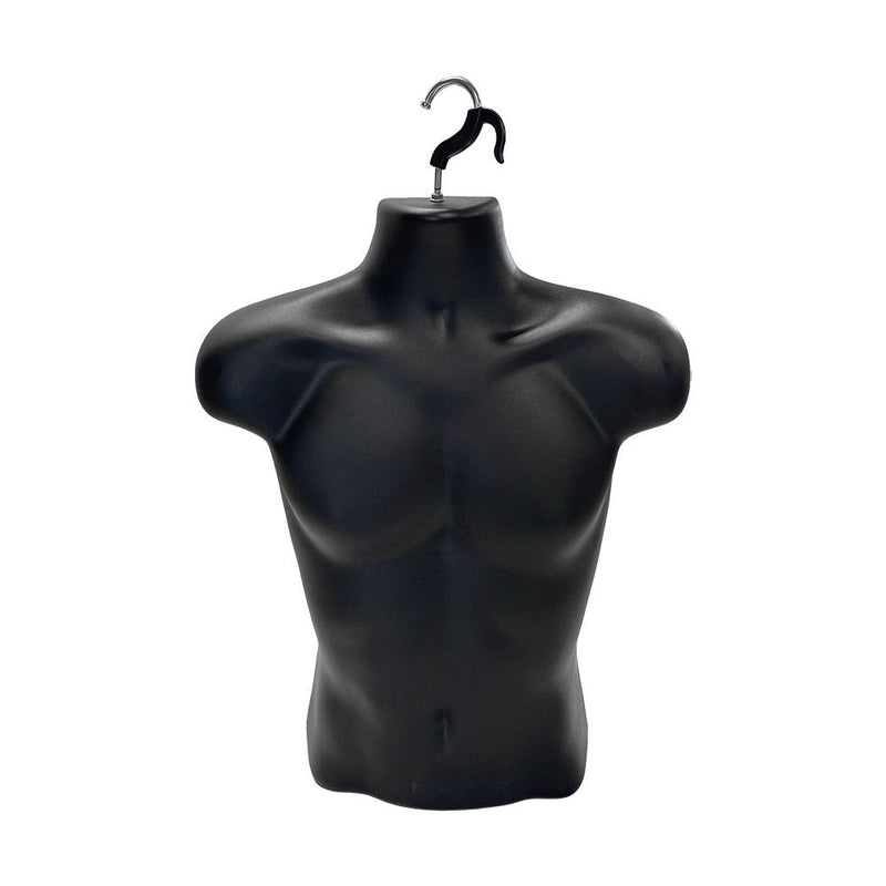 23''H Injection Molded Male Shirt Form Body Mannequin Swivel Hook