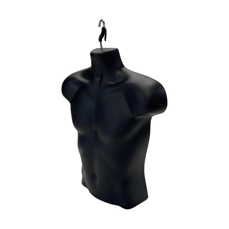 23''H Injection Molded Male Shirt Form Body Mannequin Swivel Hook