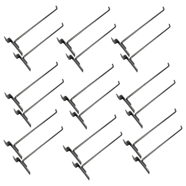24 Pc 12'' Chrome Slatwall Hook Hooks Retail Display Wire Metal Hanger