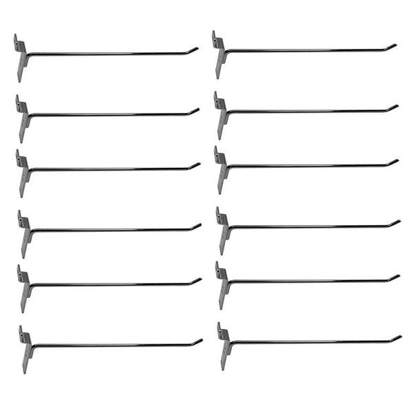 24 Pcs 10'' Chrome Slatwall Hook Hooks Retail Display Wire Metal Hanger