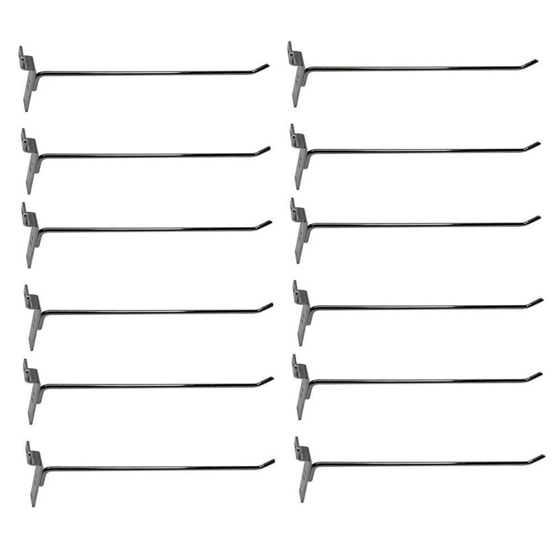 24 Pcs 10'' Chrome Slatwall Hook Hooks Retail Display Wire Metal Hanger