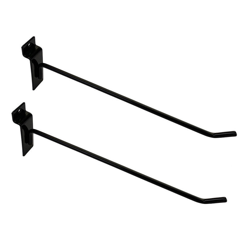 24 Pcs 12'' Black Slatwall Hook Hooks Retail Display Wire Metal Hanger