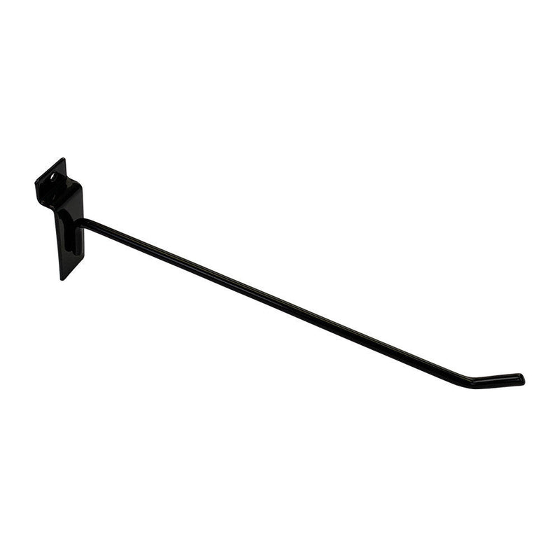 24 Pcs 12'' Black Slatwall Hook Hooks Retail Display Wire Metal Hanger