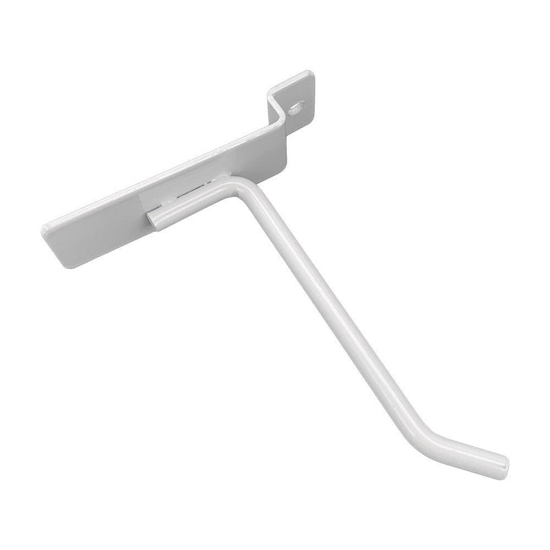 24 Pcs 4'' Gloss White Slatwall Hook Hooks Retail Display Wire Metal Hanger