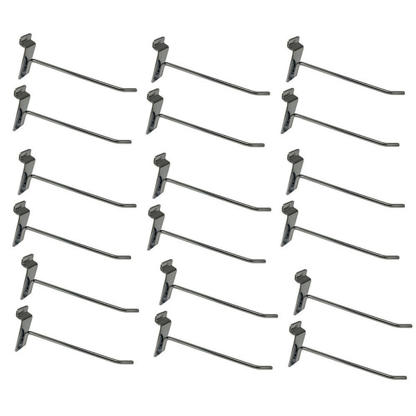 24 Pcs 6'' Chrome Slatwall Hook Hooks Retail Display Wire Metal Hanger