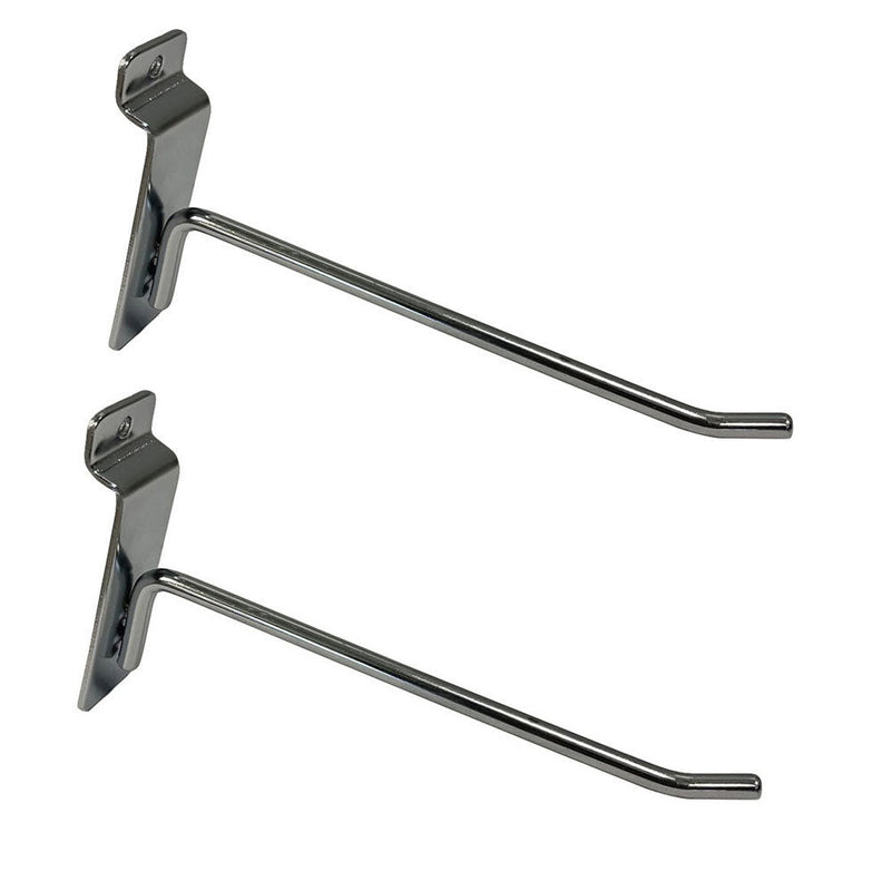 24 Pcs 6'' Chrome Slatwall Hook Hooks Retail Display Wire Metal Hanger